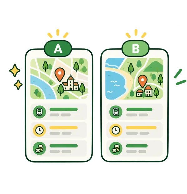 候補が 2 つ並んだ提案のイラスト
